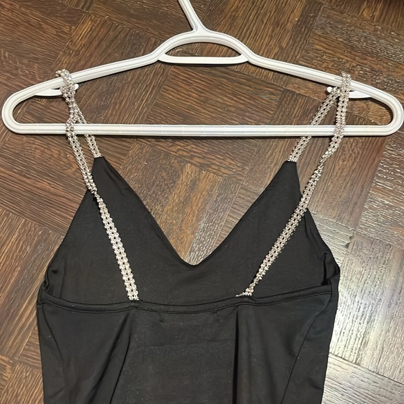 Black bodysuit with sparkle straps - Picture 3 of 5